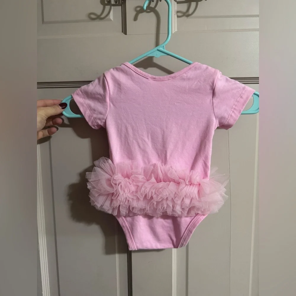 Girls First Birthday Ballerina Tutu Bodysuit Pink Size 18 Months